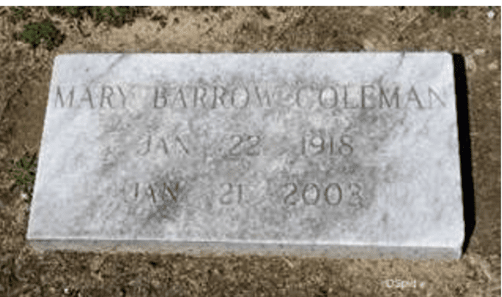 Mary Coleman_ NC Deceased Registrant
